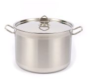 Кастрюля 15,0 л. нерж. d=30 см h=21 см. с кр. тройное дно,  Kitchen Muse (Китай)