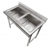 Ванна моечная VA-ST245A, 1100х650х850 мм, ванна нерж., каркас нерж. сталь, борт, Viatto (Китай)