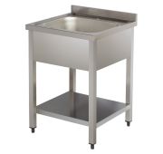 Ванна моечная VA-DSA140, 600х600х850 мм, ванна нерж., каркас нерж. сталь, борт,  Viatto (Китай)