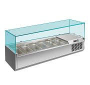 Витрина холодильная настольная VRX 1500/330, (+2..+8С), 1500х335х435 мм, Viatto (Китай)